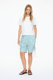 Chiara Parachute Mid Length Shorts Stripe - Azure/Sage/Lemon Fizz