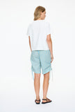 Chiara Parachute Mid Length Shorts Stripe - Azure/Sage/Lemon Fizz