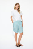Chiara Parachute Mid Length Shorts Stripe - Azure/Sage/Lemon Fizz