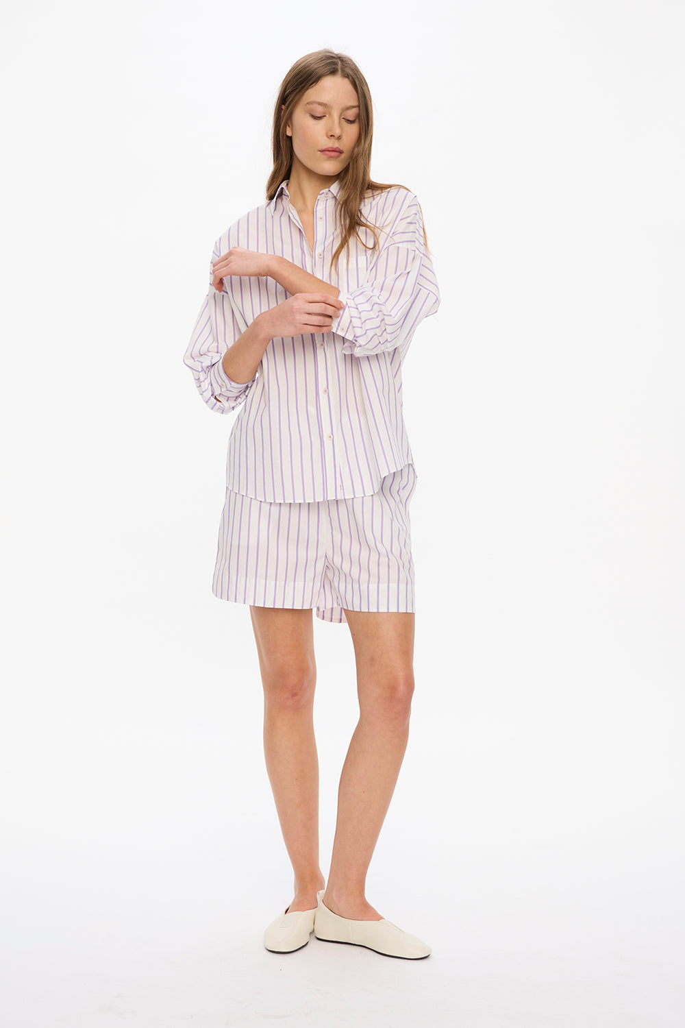 Mara Classic Drawstring Shorts	- White/Lavender/Rose Glow