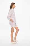 Nina Long Sleeve Button Back Opening Shirt - White/Lavender/Rose Glow