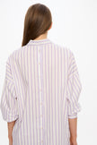 Nina Long Sleeve Button Back Opening Shirt - White/Lavender/Rose Glow