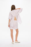 Nina Long Sleeve Button Back Opening Shirt - White/Lavender/Rose Glow