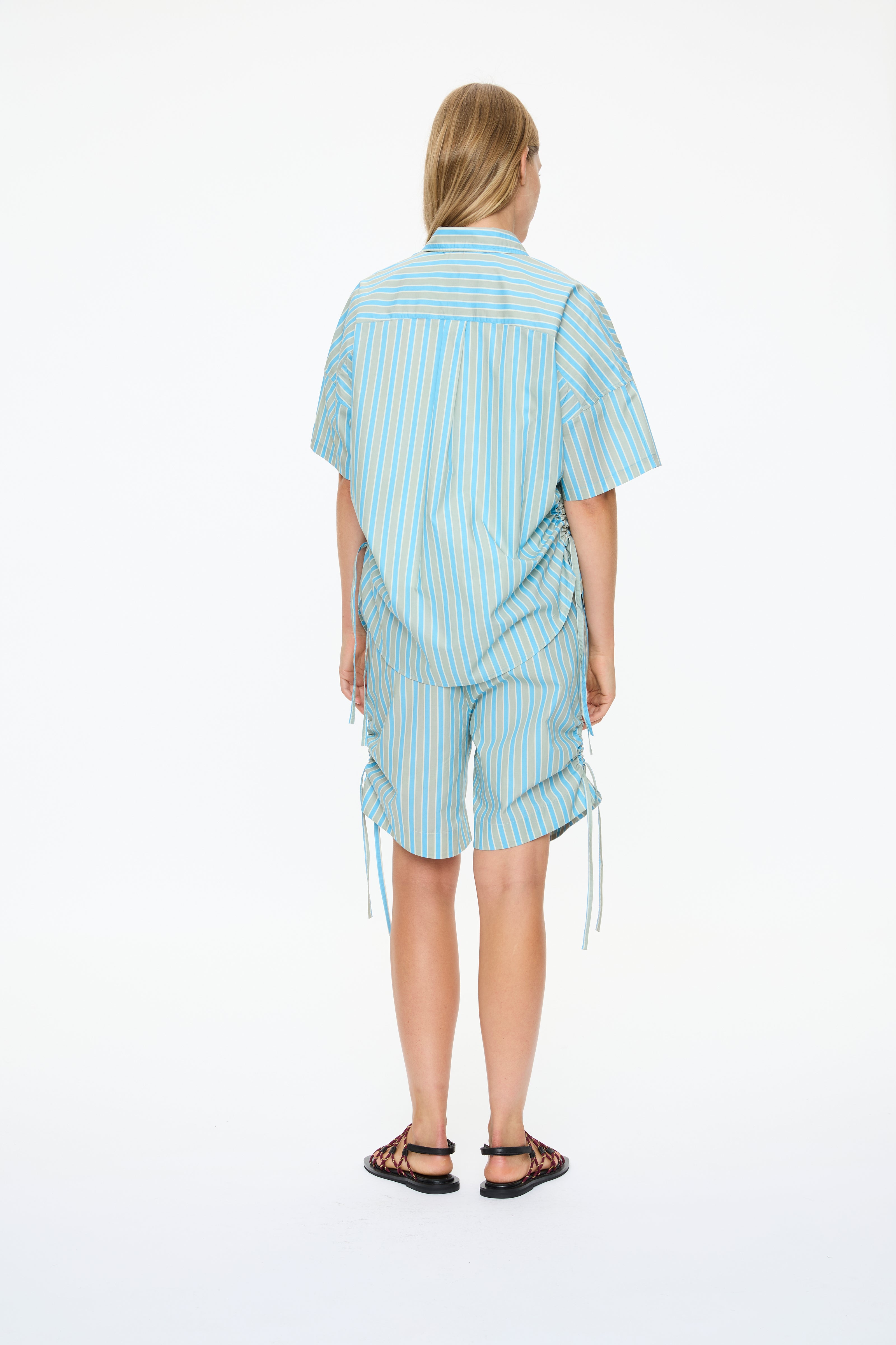 Chiara Parachute Short Sleeve Shirt Stripe - Azure/Sage/Lemon Fizz