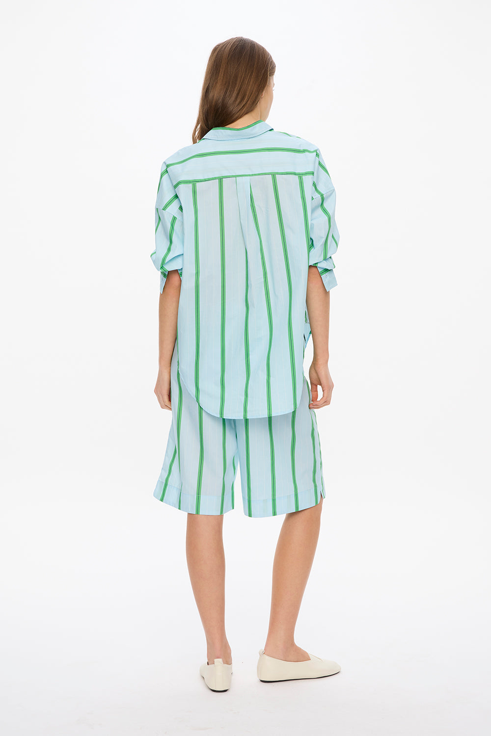 Mara Long Sleeve Shirt - Delicate Blue/White/Light Verde/Navy