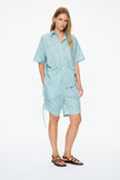 Chiara Parachute Short Sleeve Shirt Stripe - Azure/Sage/Lemon Fizz