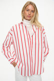 Mara Classic Drawstring Shorts - Cotton Ultra Red/Sangria/White Stripe