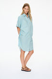 Chiara Parachute Short Slv Midi Dress - Azure/Sage/Lemon Fizz