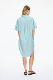 Chiara Parachute Short Slv Midi Dress - Azure/Sage/Lemon Fizz