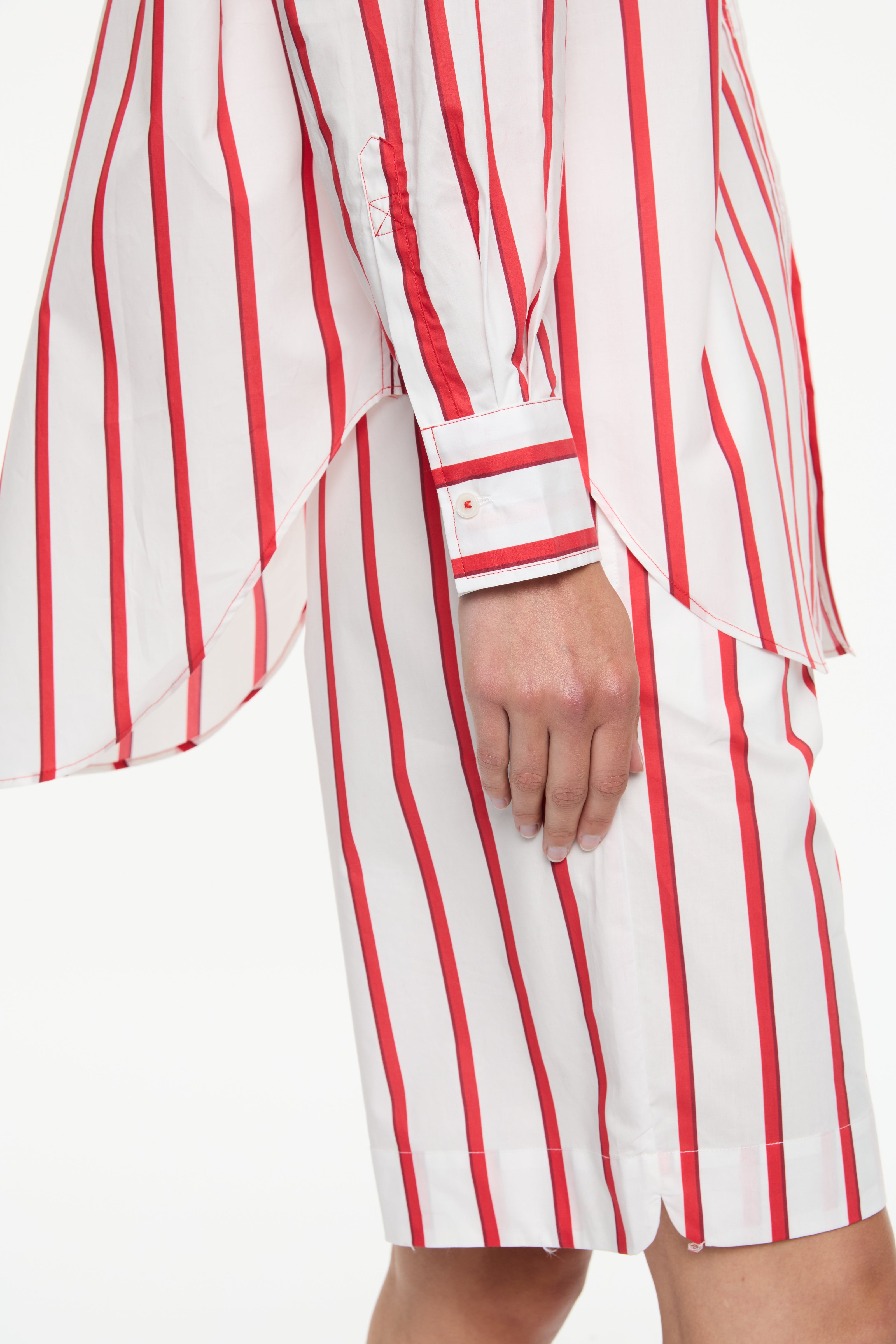Mara Classic Drawstring Shorts - Cotton Ultra Red/Sangria/White Stripe