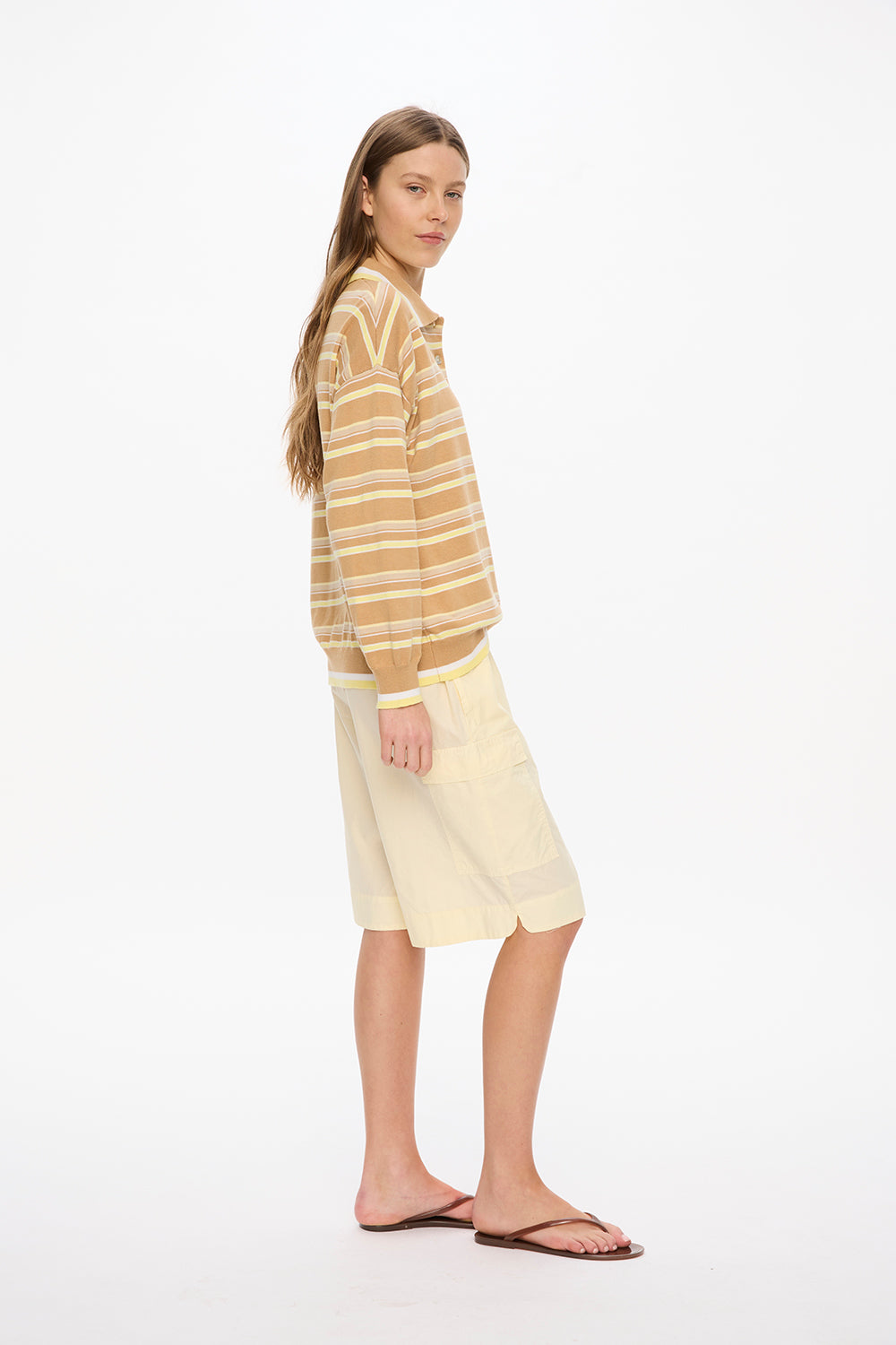Mara Drawstring Cargo Shorts - Limoncello