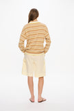 Alto Long Sleeve Stripe Polo - Tan/Limoncello/Natural