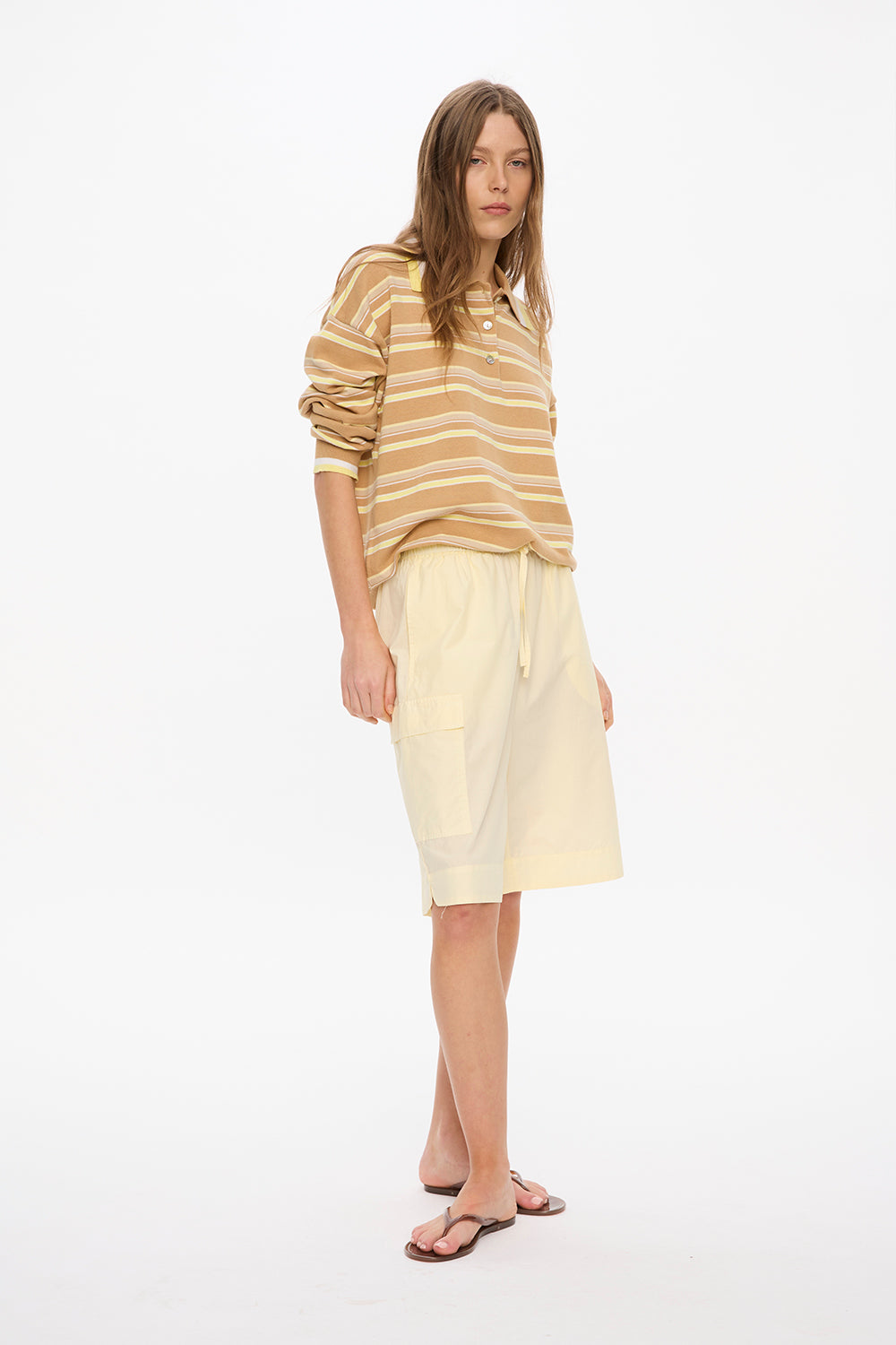 Mara Drawstring Cargo Shorts - Limoncello
