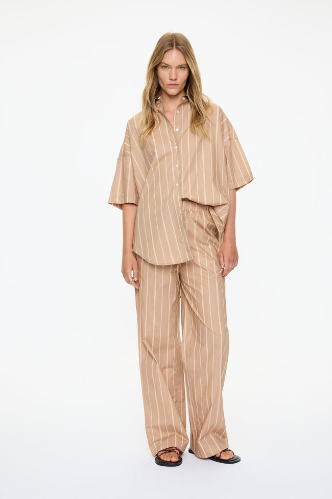 Cala Drawstring Pant - Toffee/Tangerine/Natural