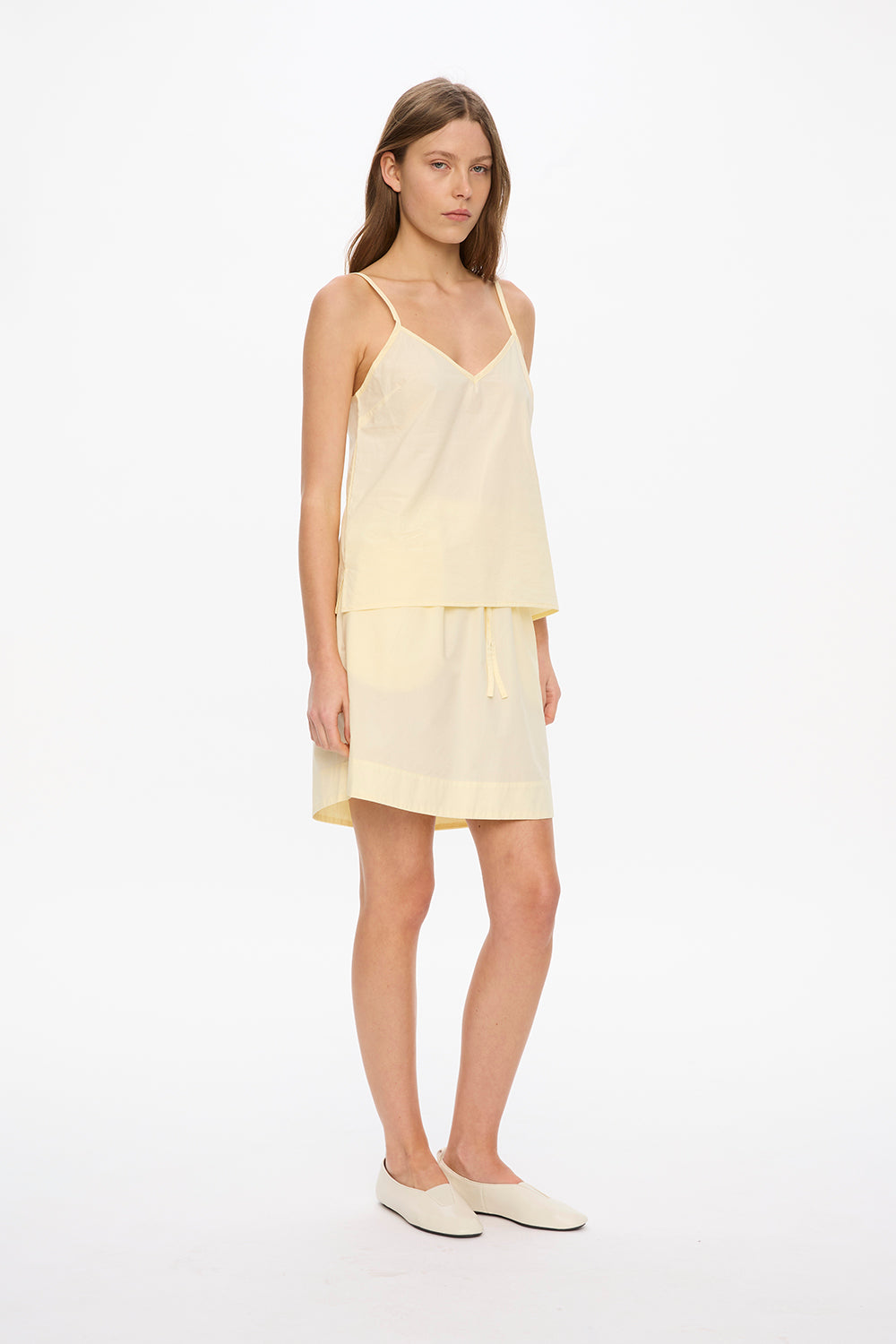 Mara Drawstring Mid Length Skirt - Limoncello