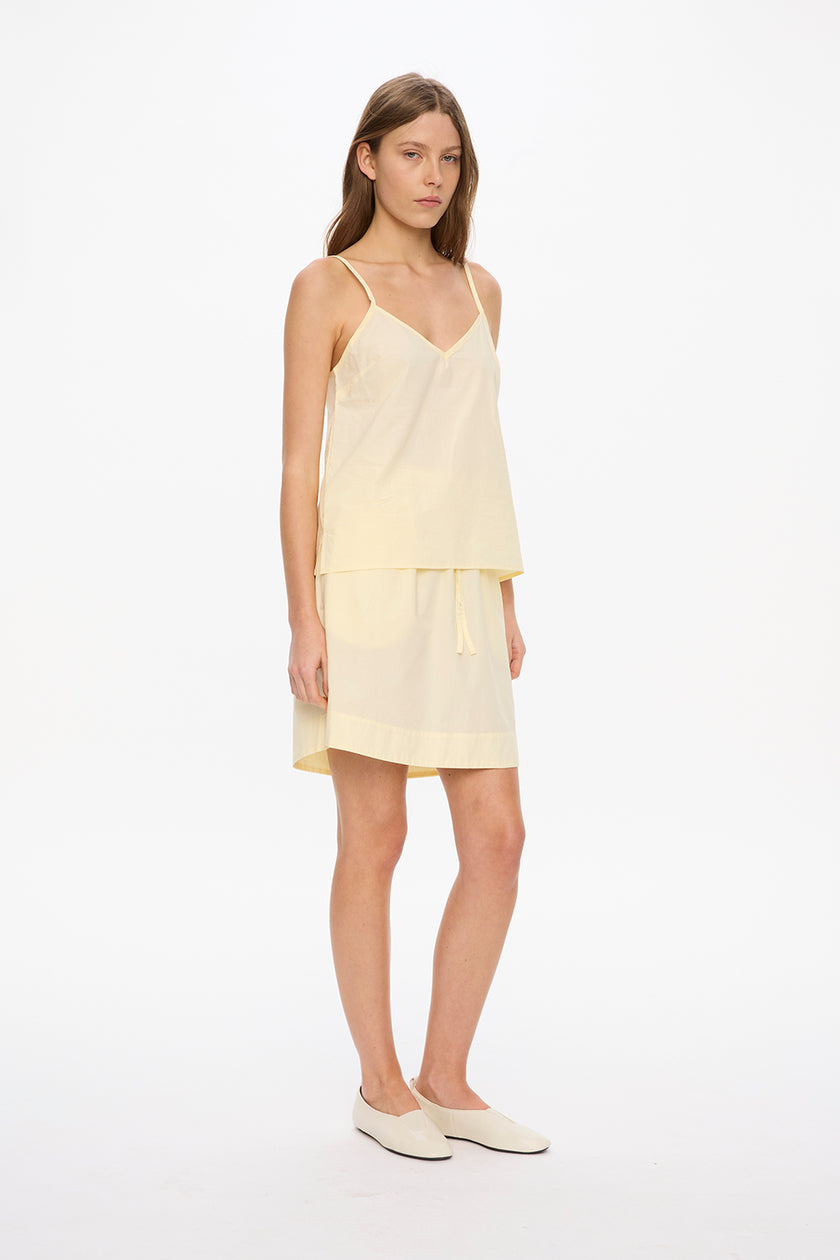 Mara Drawstring Mid Length Skirt - Limoncello
