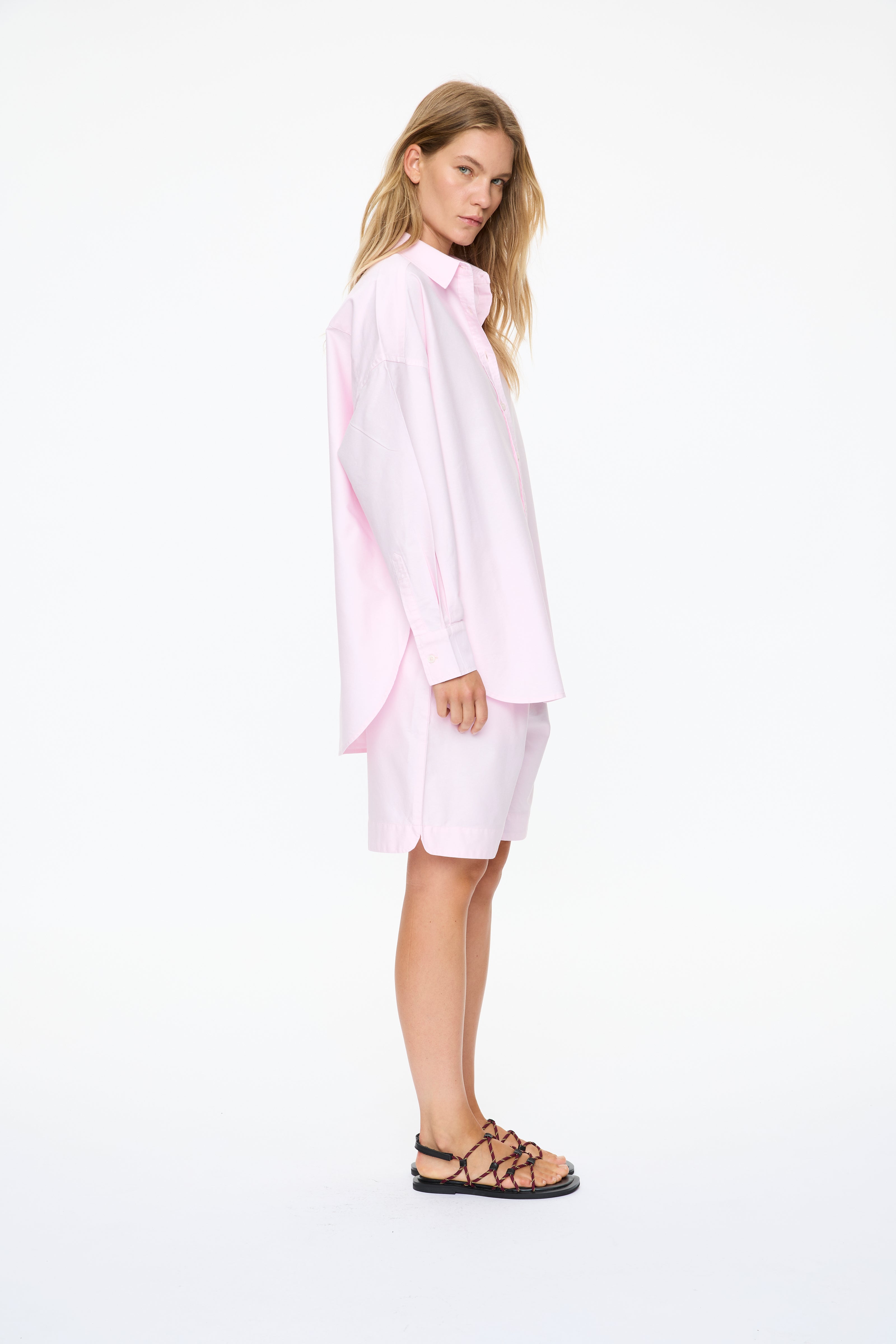 Mara Oversized Long Sleeve Shirt - Candy Floss