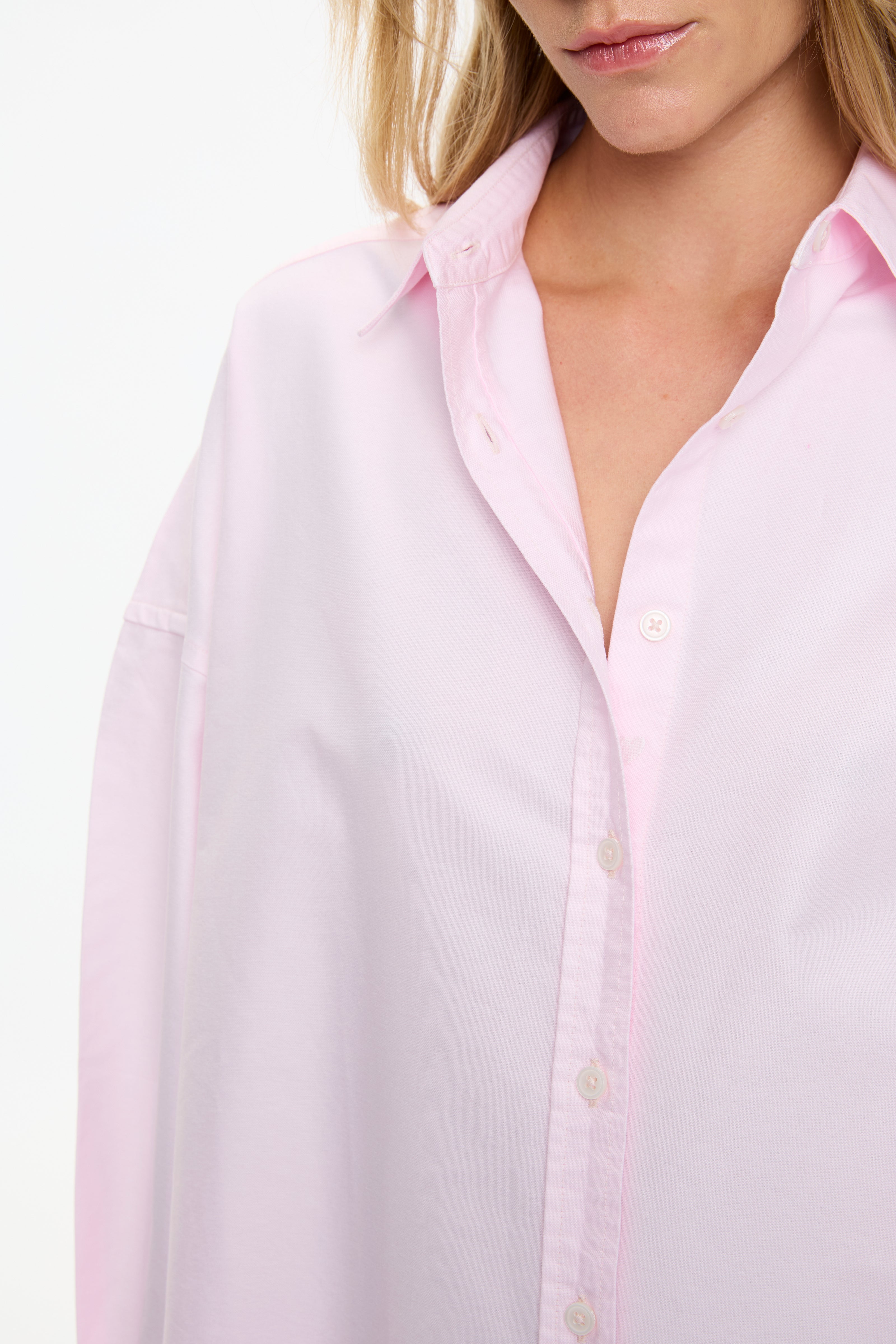 Mara Oversized Long Sleeve Shirt - Candy Floss
