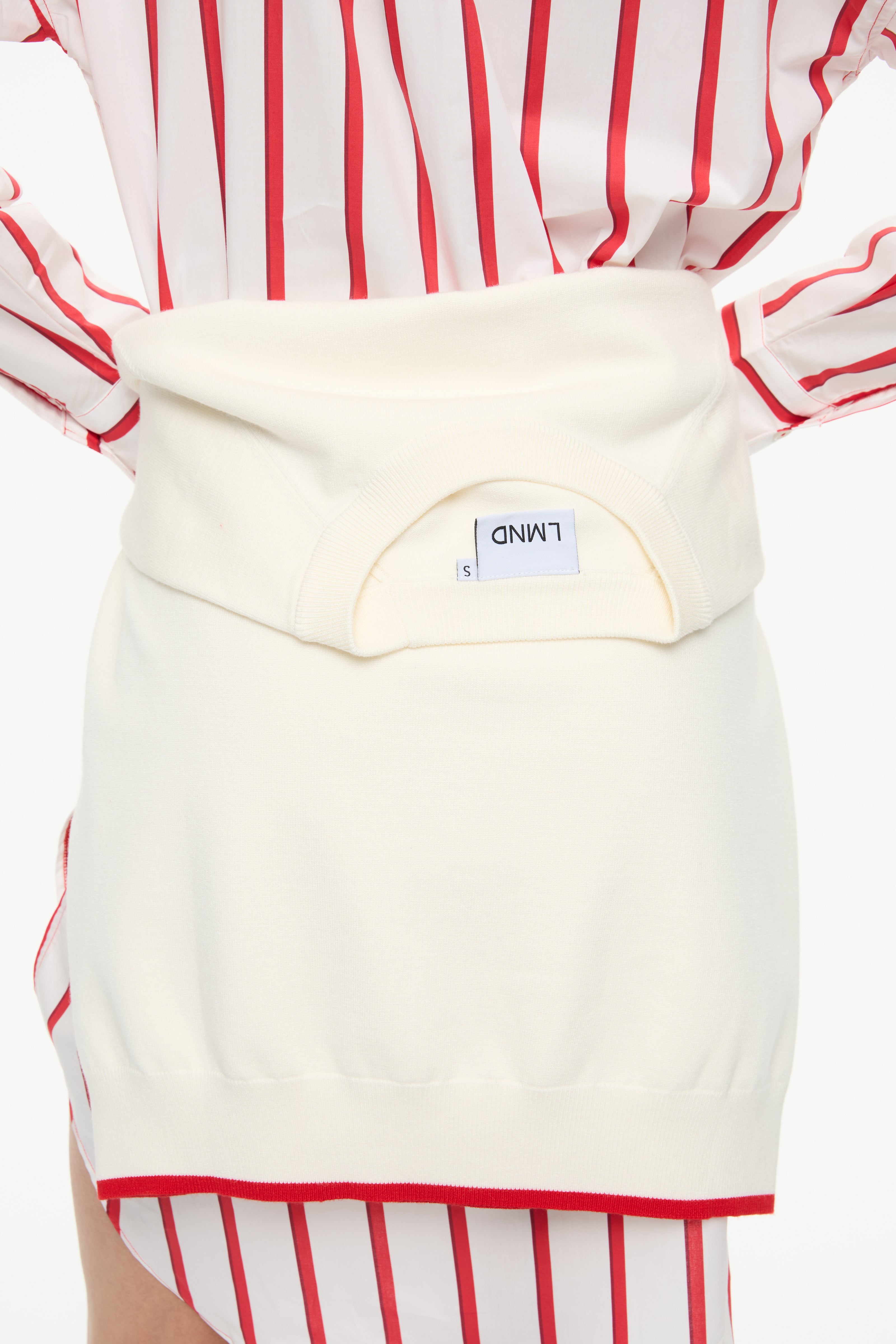 Chiara Long Sleeve Midi Dress - Stripes  Ultra Red/Sangria/White Stripe