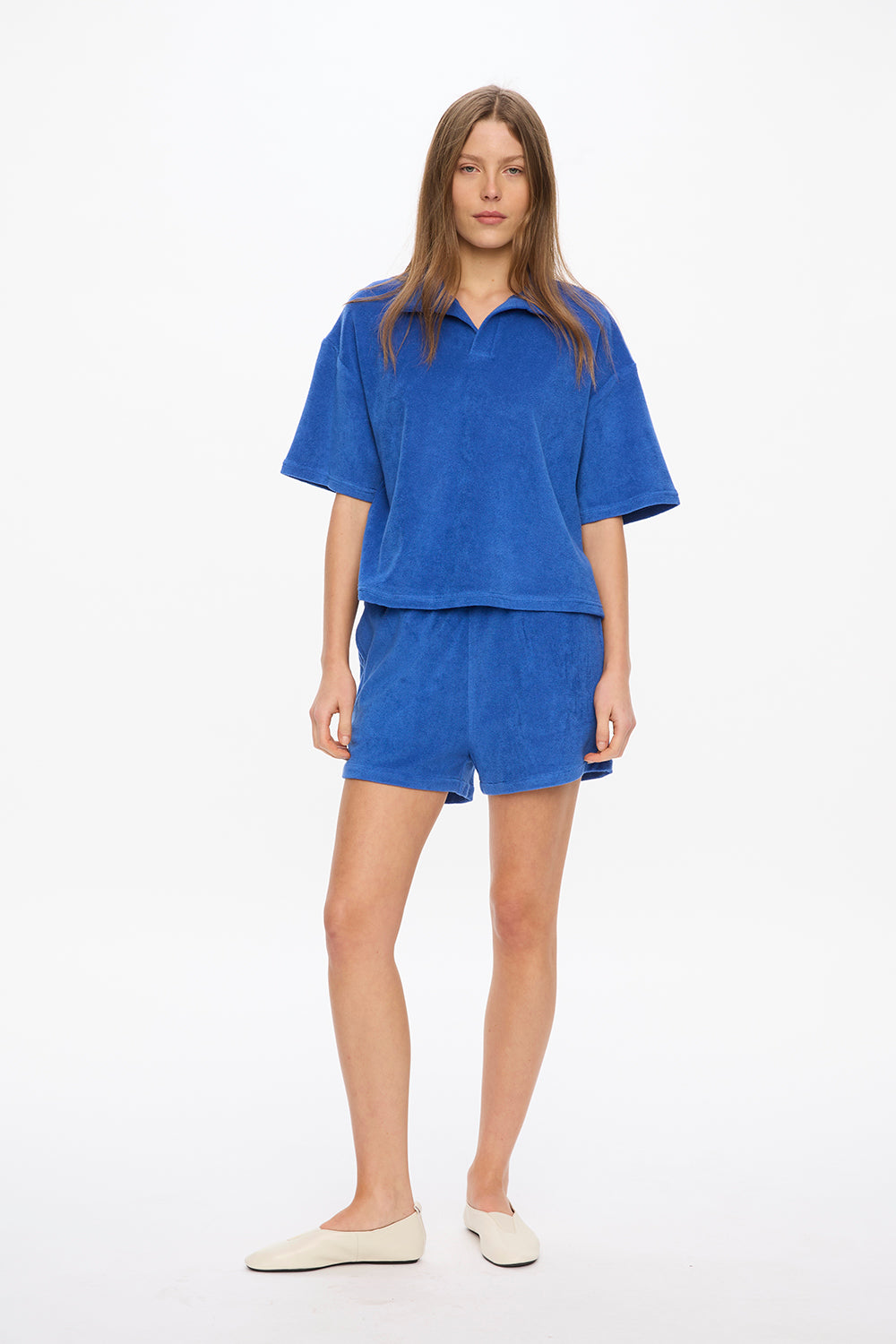 Lido Terry Half Sleeve Polo - Ink Blue