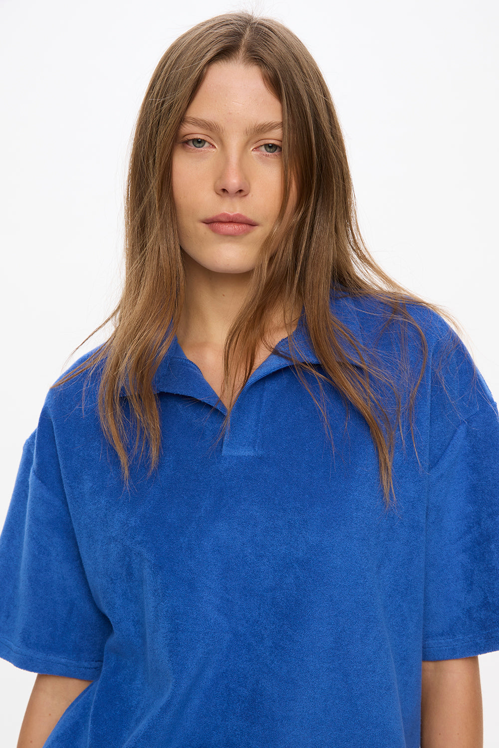 Lido Terry Half Sleeve Polo - Ink Blue