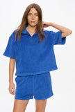 Lido Terry Half Sleeve Polo - Ink Blue