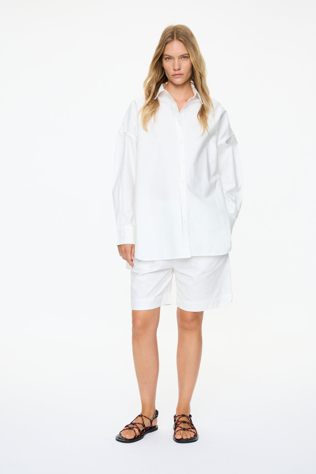 Mara Oversized Long Sleeve Shirt - White