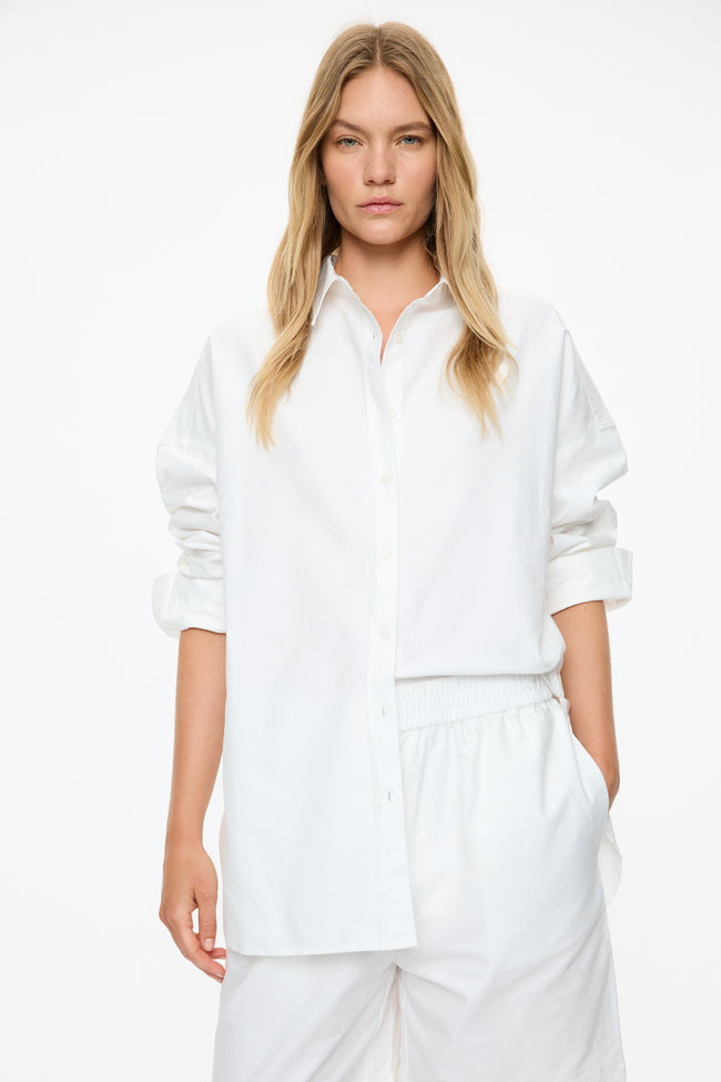 Mara Oversized Long Sleeve Shirt - White