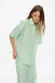 Mara Short Sleeve Shirt - Stripes - Mint/White/Indigo/Forest