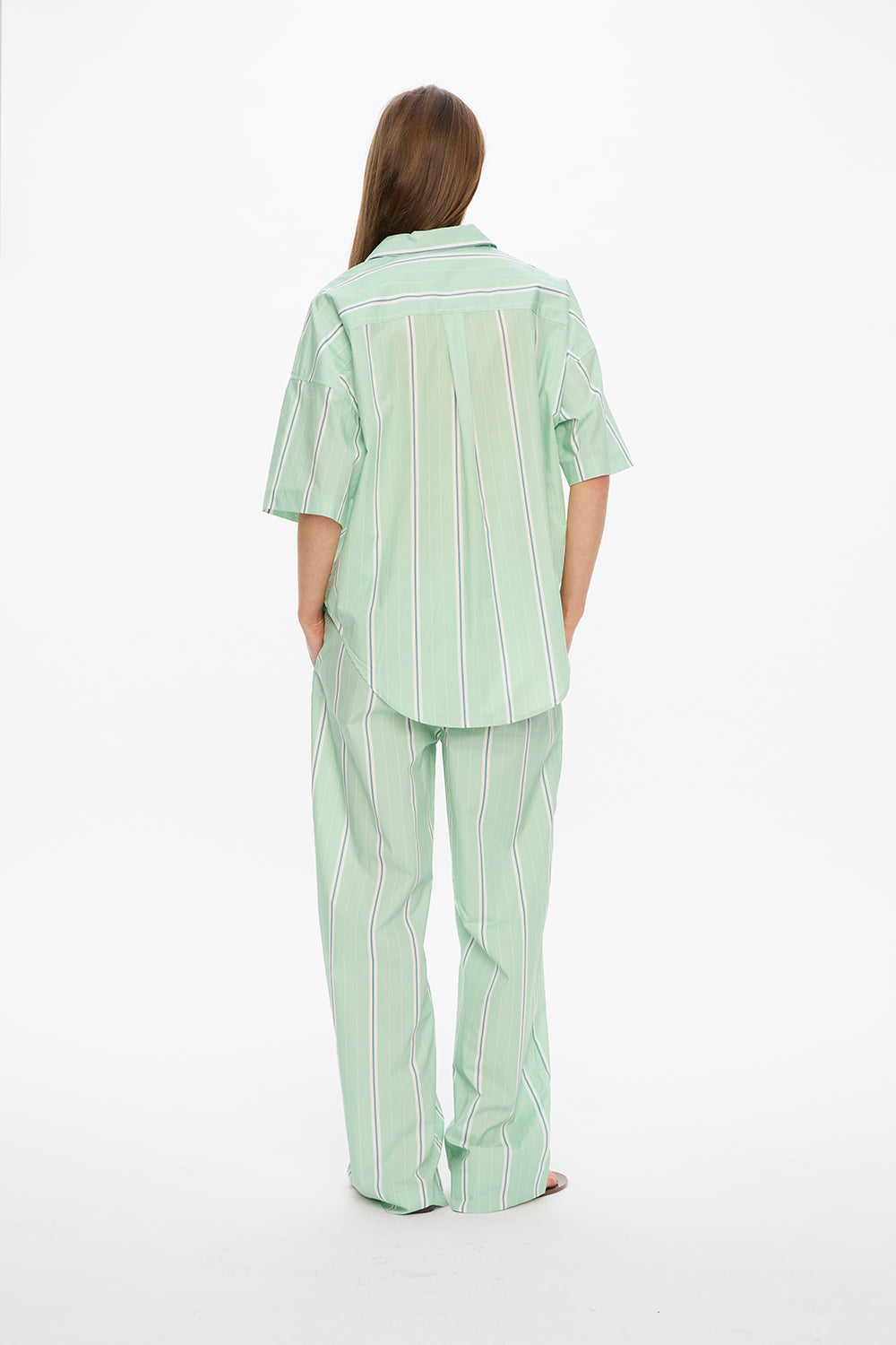 Mara Drawstring Pants - Mint/White/Indigo/Forest