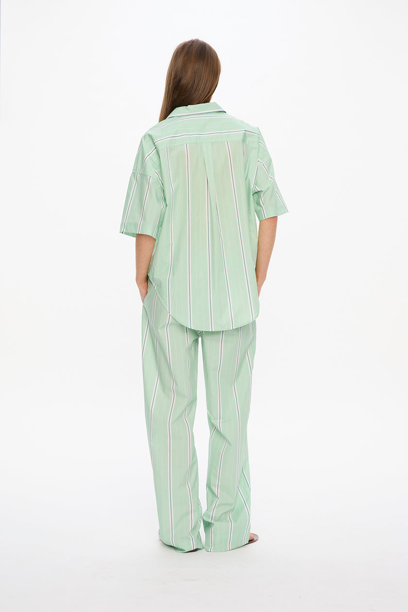 Mara Drawstring Pants - Mint/White/Indigo/Forest
