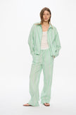 Oversized Sienna Bomber Jacket - Mint/White/Indigo/Forest