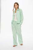 Oversized Sienna Bomber Jacket - Mint/White/Indigo/Forest