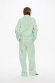 Oversized Sienna Bomber Jacket - Mint/White/Indigo/Forest