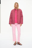 Noa Quilted Jacket - Stripes  Sangria/Confetti/Natural