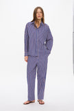 Mimi Cropped Pants - Stripes - Indigo/Tile/White