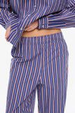 Mimi Cropped Pants - Stripes - Indigo/Tile/White