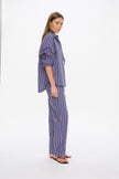 Chiara Long Sleeve Shirt Classic  - Stripes - Indigo/Teal/White