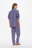Chiara Long Sleeve Shirt Classic  - Stripes - Indigo/Teal/White