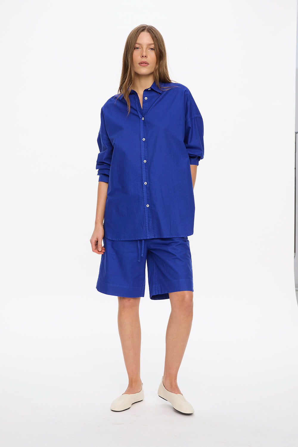 Mara Long Sleeve Shirt - Pinpoint - Indigo