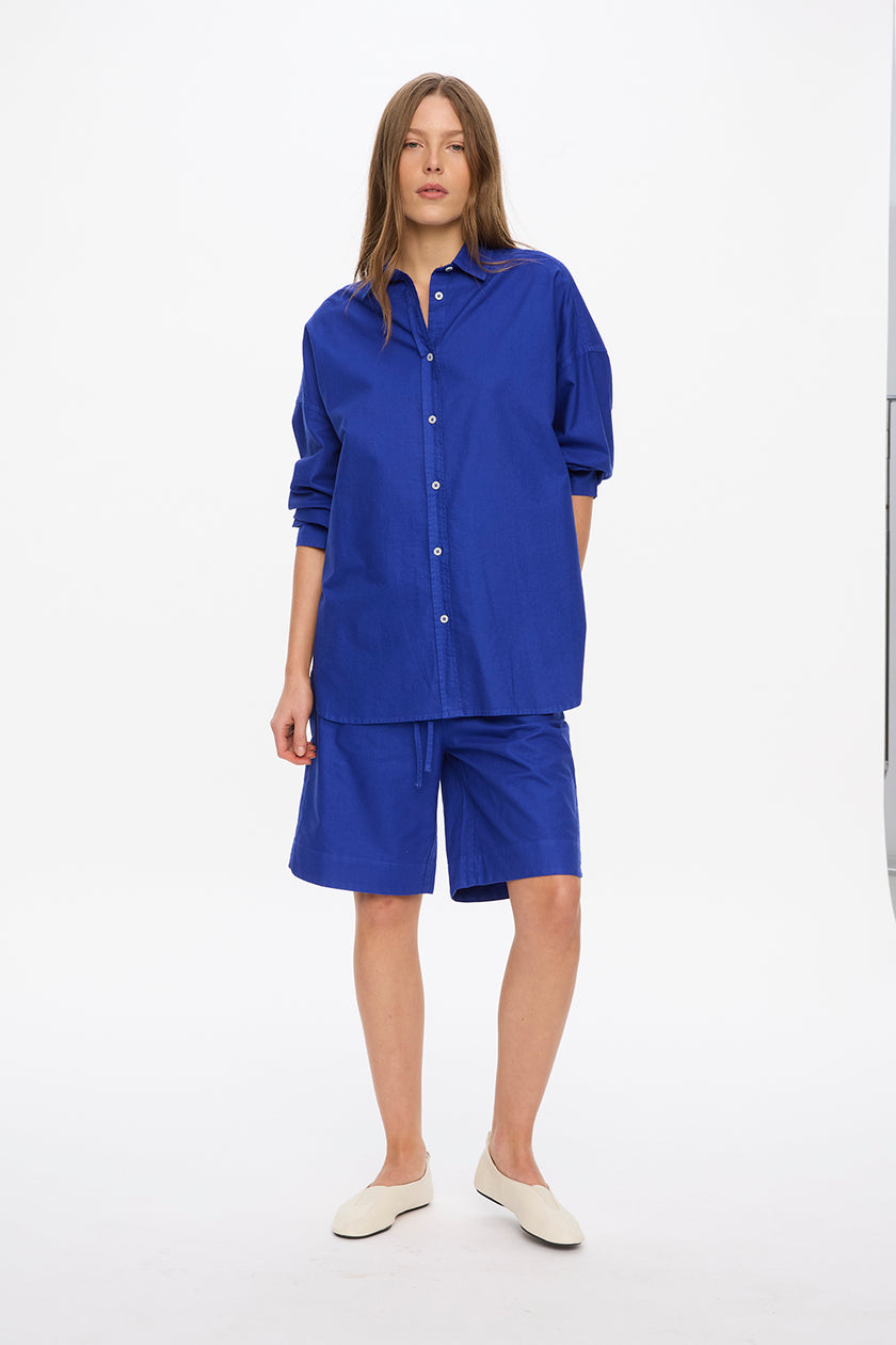 Mara Long Sleeve Shirt - Pinpoint - Indigo