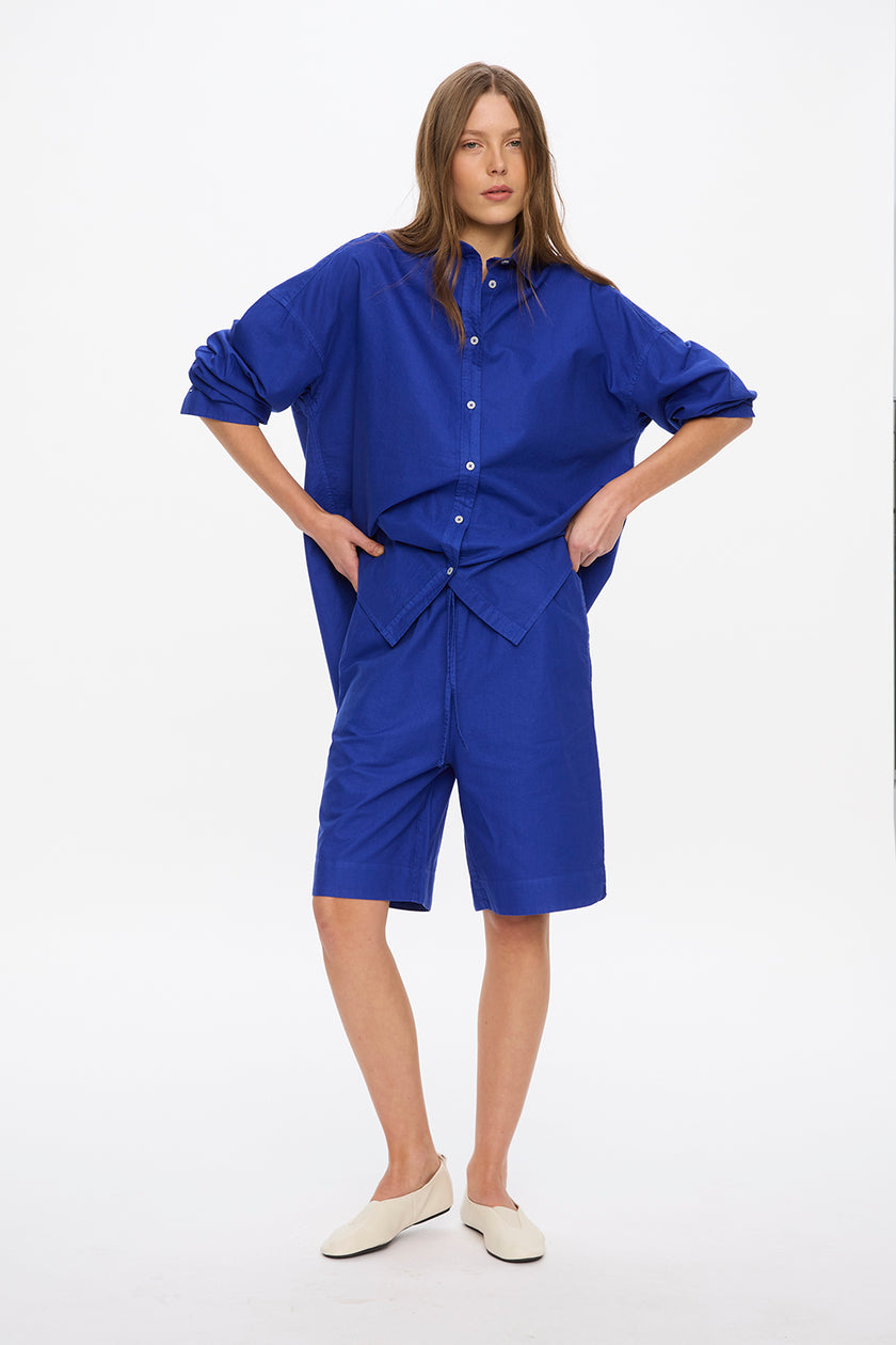Mara Long Sleeve Shirt - Pinpoint - Indigo