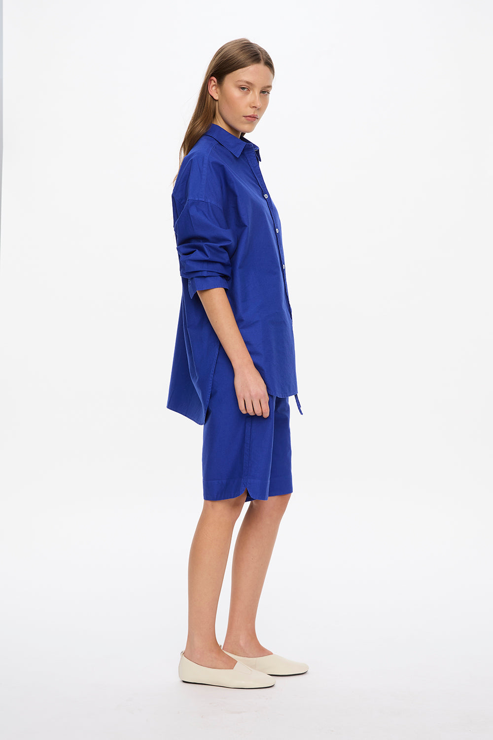 Mara Long Sleeve Shirt - Pinpoint - Indigo