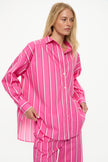 Mara Drawstring Pants - Stripe  Confetti/Sangria/White