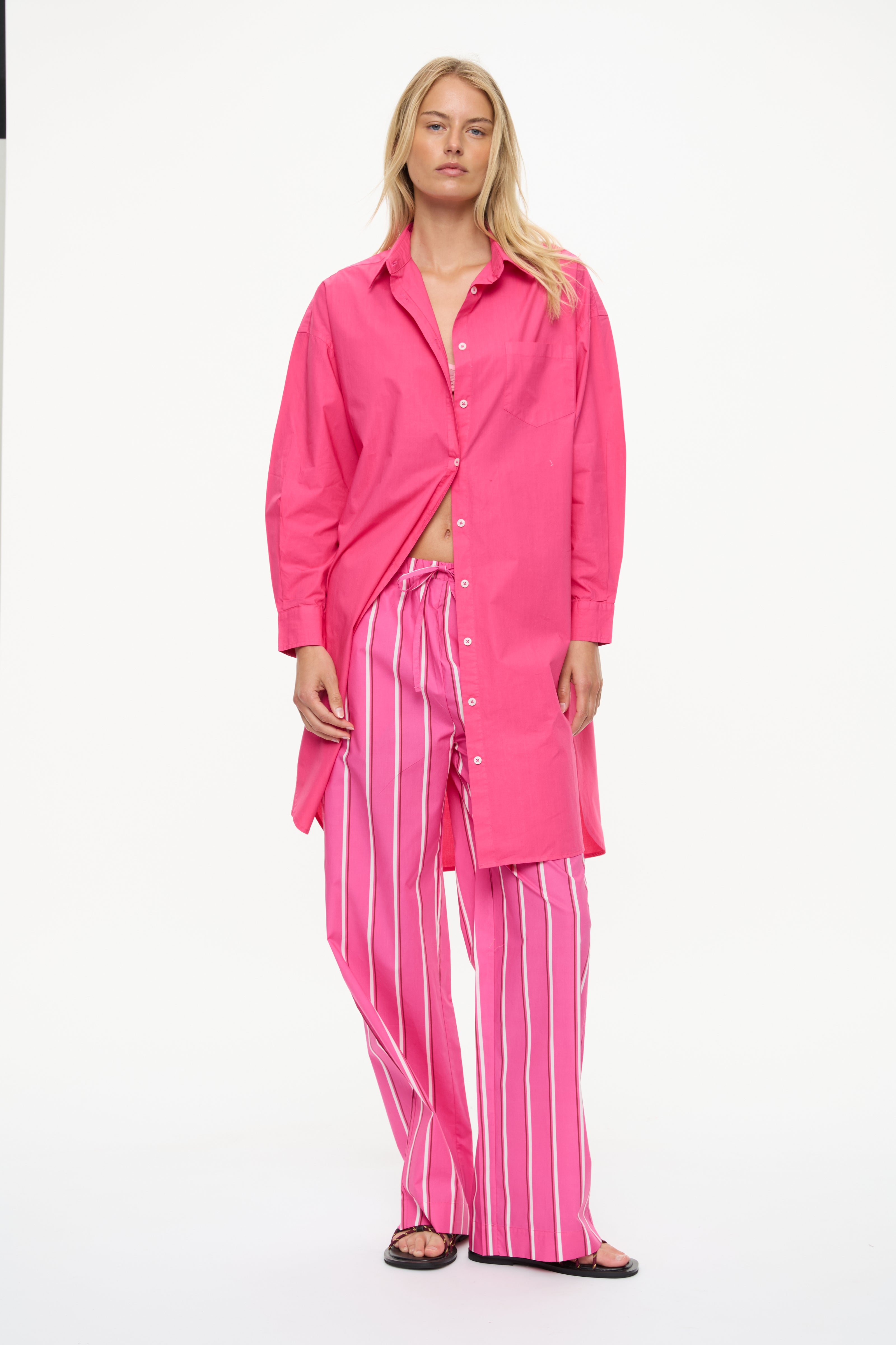 Chiara Long Sleeve Midi Dress bougainvillea