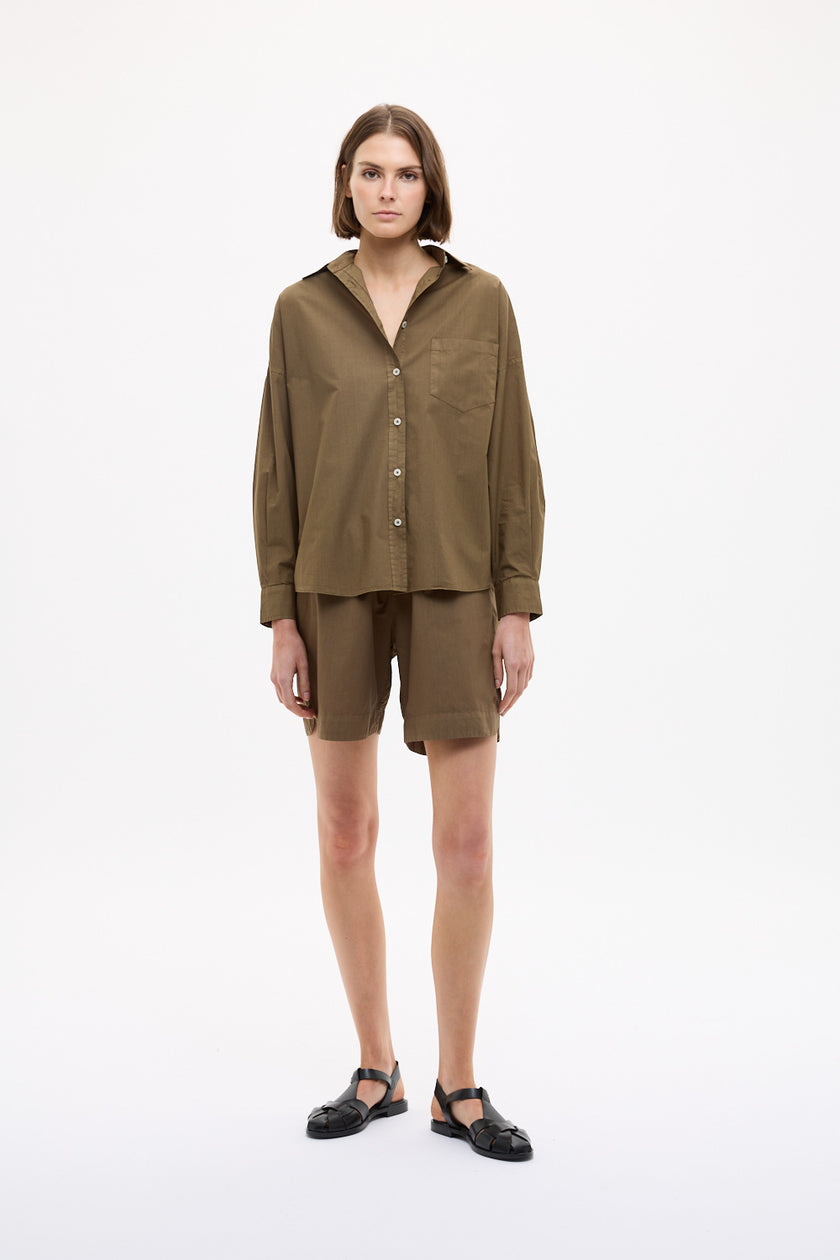 Chiara Mid Length Shorts - Dark Olive