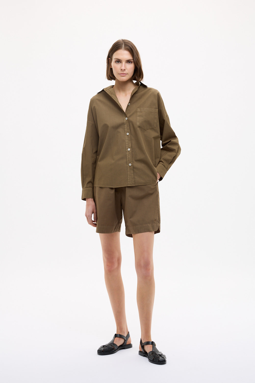 Chiara Long Sleeve Shirt Classic - Dark Olive