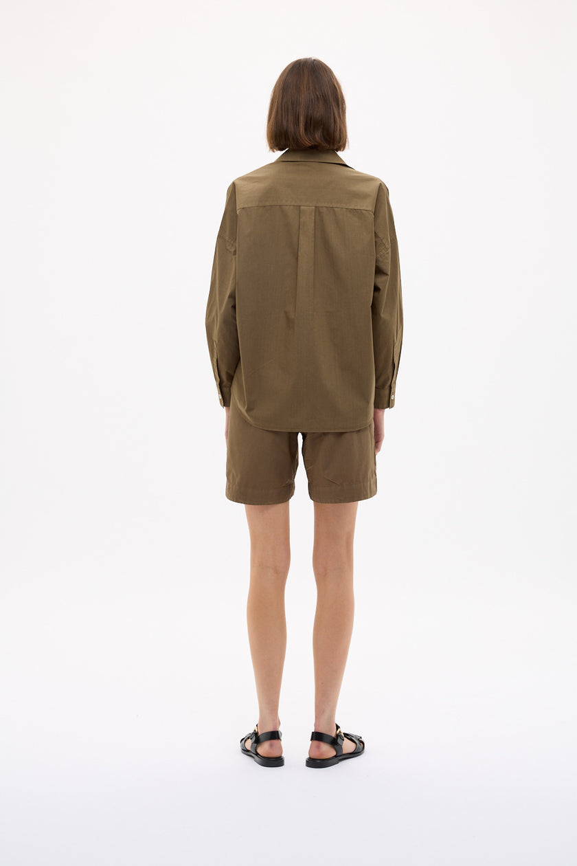 Chiara Mid Length Shorts - Dark Olive