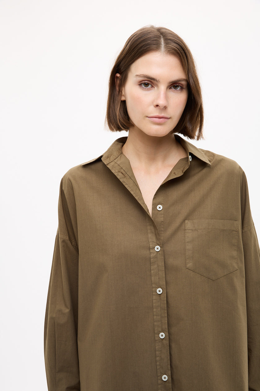 Chiara Long Sleeve Shirt Classic - Dark Olive