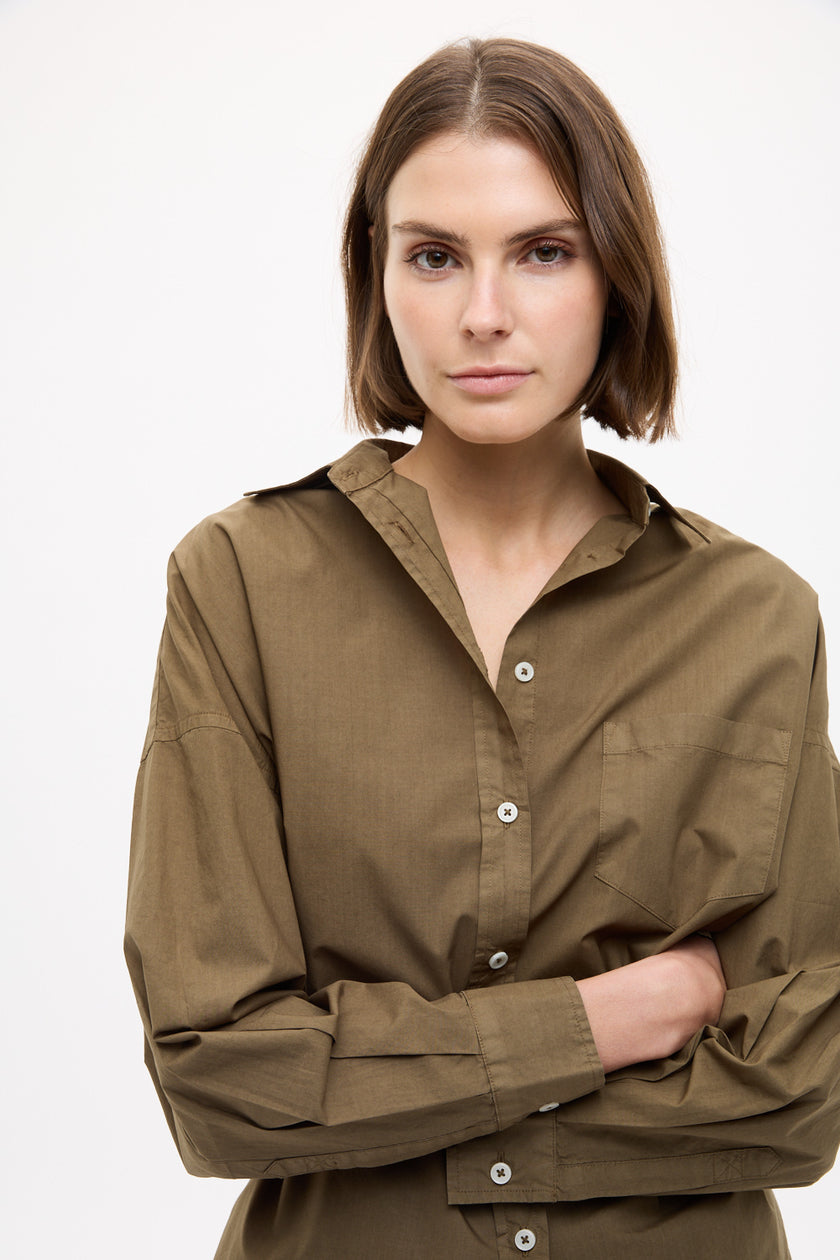 Chiara Long Sleeve Shirt Classic - Dark Olive